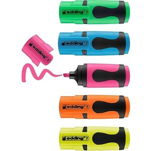 Edding 7 Mini-surligneur couleurs néon 5 surligneurs pointe biseautée 1-3 mm petits surligneurs aux couleurs tendance pour les bullet journals, l'école, l'université ou le bureau - Publicité Edding 7 Mini-surligneur couleurs néon 5 surligneurs pointe biseautée 1-3 mm petits surligneurs aux couleurs tendance pour les bullet journals, l'école, l'université ou le bureau - Publicité