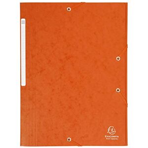 Exacompta Réf. 17117H Carton de 25 chemises à élastiques pochettes 3 rabats Maxi capacity en carte lustrée dimensions 24 x 32 cm pour documents au format A4 couleur orange - Publicité Exacompta Réf. 17117H Carton de 25 chemises à élastiques pochettes 3 rabats Maxi capacity en carte lustrée dimensions 24 x 32 cm pour documents au format A4 couleur orange - Publicité
