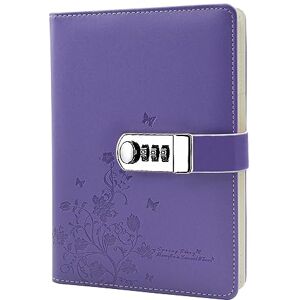 NectaRoy Journal en Cuir PU écriture Carnet, Taille Quotidien Relié Avec Serrure à Combinaison Serrure Mot de Passe Bloc-notes, Papillon et Motif de Fleurs Cahier, 210x145mm - Publicité NectaRoy Journal en Cuir PU écriture Carnet, Taille Quotidien Relié Avec Serrure à Combinaison Serrure Mot de Passe Bloc-notes, Papillon et Motif de Fleurs Cahier, 210x145mm - Publicité