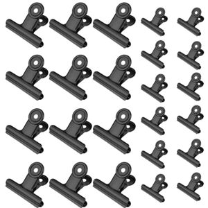 MHYMX Lot de 24 Trombones Bouledogue, 12 Grandes Pinces Bouledogue de 63 mm avec 12 Petites Pinces métalliques de 22 mm, Pinces à Reliure Noires pour Photos, Sacs de Nourriture, travaux manuels. Publicité MHYMX Lot de 24 Trombones Bouledogue, 12 Grandes Pinces Bouledogue de 63 mm avec 12 Petites Pinces métalliques de 22 mm, Pinces à Reliure Noires pour Photos, Sacs de Nourriture, travaux manuels. Publicité