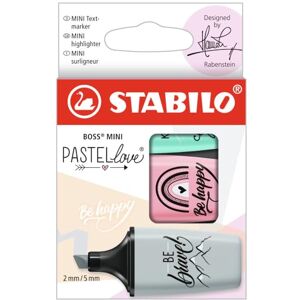 STABILO BOSS MINI Pastellove 2.0 Surligneur Etui carton x 3 surligneurs pastel rose + turquoise + menthe - Publicité STABILO BOSS MINI Pastellove 2.0 Surligneur Etui carton x 3 surligneurs pastel rose + turquoise + menthe - Publicité