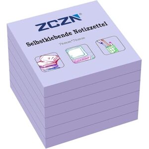 ZCZN Notes autocollantes à haute adhérence, lot de 6 blocs de Sticky Notes, 76 mm x 76 mm, 80 feuilles par bloc, violet - Publicité ZCZN Notes autocollantes à haute adhérence, lot de 6 blocs de Sticky Notes, 76 mm x 76 mm, 80 feuilles par bloc, violet - Publicité