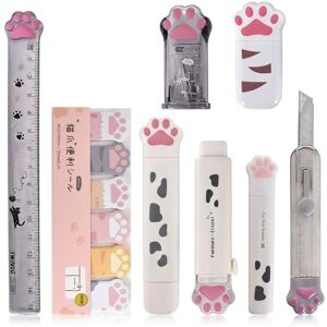 Disnace Ensemble de Papeterie 9 Pièces avec Taille-crayon en Forme de Patte de Chat, Gomme Rétractable, Correction avec Règle, Mini Ciseaux, Notes Autocollantes pour Filles étudiantes écrivant (Blanc) - Publicité Disnace Ensemble de Papeterie 9 Pièces avec Taille-crayon en Forme de Patte de Chat, Gomme Rétractable, Correction avec Règle, Mini Ciseaux, Notes Autocollantes pour Filles étudiantes écrivant (Blanc) - Publicité