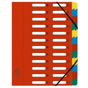Exacompta Réf. 55245E Carton de 4 trieurs HARMONIKA avec élastiques et fenêtres découpées couverture en carte lustrée dos extensible 24 compartiments pour A4 dim 24,5 x 32 cm rouge - Publicité Exacompta Réf. 55245E Carton de 4 trieurs HARMONIKA avec élastiques et fenêtres découpées couverture en carte lustrée dos extensible 24 compartiments pour A4 dim 24,5 x 32 cm rouge - Publicité