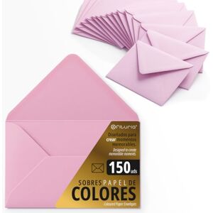 OFITURIA Enveloppes en papier, petites enveloppes colorées, idéales pour les cadeaux, lettres, cartes, taille 90 x 140 mm, conçues pour surprendre et créer des moments spéciaux (rose, 150 pcs) - Publicité OFITURIA Enveloppes en papier, petites enveloppes colorées, idéales pour les cadeaux, lettres, cartes, taille 90 x 140 mm, conçues pour surprendre et créer des moments spéciaux (rose, 150 pcs) - Publicité