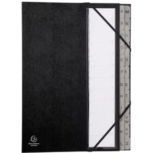 Exacompta Réf. 56090E Carton de 8 trieurs Ordonator avec élastiques couverture rigide en carton onglets imprimés plastifiés de A à Z 24 compartiments dim 23,5x 33,5 cm pour A4 noir - Publicité Exacompta Réf. 56090E Carton de 8 trieurs Ordonator avec élastiques couverture rigide en carton onglets imprimés plastifiés de A à Z 24 compartiments dim 23,5x 33,5 cm pour A4 noir - Publicité