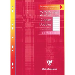 Clairefontaine 4715C Un Étui de Copies doubles Perforées A4 21x29,7 cm 200 Pages Lignées avec Marge Papier Blanc 90 g Étui Réutilisable - Publicité Clairefontaine 4715C Un Étui de Copies doubles Perforées A4 21x29,7 cm 200 Pages Lignées avec Marge Papier Blanc 90 g Étui Réutilisable - Publicité