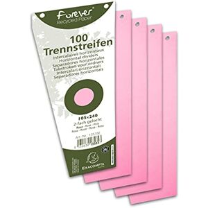 Exacompta Paquet de 100 intercalaires trapèze 105 x 240 mm Perforation 2 trous Rose - Publicité Exacompta Paquet de 100 intercalaires trapèze 105 x 240 mm Perforation 2 trous Rose - Publicité