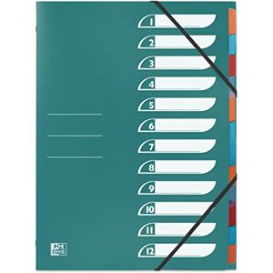 Oxford Trieur Standard 12 Compartiments A4 Couverture Polypro Coloris Assortis - Publicité Oxford Trieur Standard 12 Compartiments A4 Couverture Polypro Coloris Assortis - Publicité