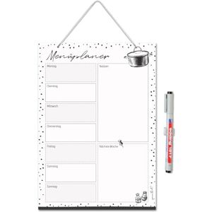 younikat Planificateur de menus Dots à suspendre I DIN A4 I 21 x 29 7 cm I planificateur de repas noir blanc à pois I effaçable et réinscriptible I dv1303 - Publicité younikat Planificateur de menus Dots à suspendre I DIN A4 I 21 x 29 7 cm I planificateur de repas noir blanc à pois I effaçable et réinscriptible I dv1303 - Publicité