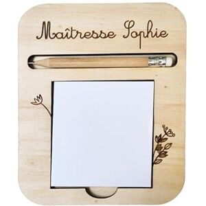 Ma Fabrique Perso Support à notes autocollantes avec note et crayon Cadeau fn d'année Scolaire : Maîtresse/Maître/ATSEM/Nounou/AESH Personnalisable - Publicité Ma Fabrique Perso Support à notes autocollantes avec note et crayon Cadeau fn d'année Scolaire : Maîtresse/Maître/ATSEM/Nounou/AESH Personnalisable - Publicité