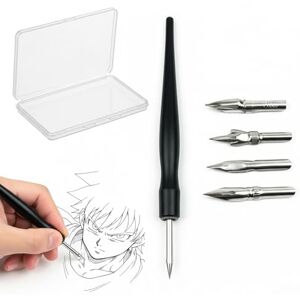 Eclove Kit de Calligraphie Porte-Plume avec 1 Porte-Stylos Dip et 5 Plumes pour Dessin, Croquis, Cartographie Ensemble à l'Encre,Noir - Publicité Eclove Kit de Calligraphie Porte-Plume avec 1 Porte-Stylos Dip et 5 Plumes pour Dessin, Croquis, Cartographie Ensemble à l'Encre,Noir - Publicité