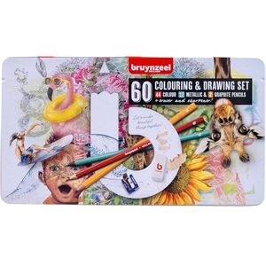 BRUYNZEEL Expression Set Coloriage, 60 pièces : 44 crayons de couleur, 12 crayons métalliques, 2 crayons graphites + gomme & taille-crayons - Publicité BRUYNZEEL Expression Set Coloriage, 60 pièces : 44 crayons de couleur, 12 crayons métalliques, 2 crayons graphites + gomme & taille-crayons - Publicité