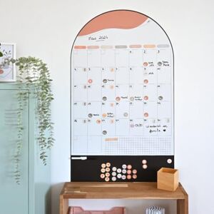 Ferflex Calendrier mural magnetique Planning mensuel arrondi- Le Familial Decoration maison livré avec des magnets graphiques colorés 1Mx58CM - Publicité Ferflex Calendrier mural magnetique Planning mensuel arrondi- Le Familial Decoration maison livré avec des magnets graphiques colorés 1Mx58CM - Publicité