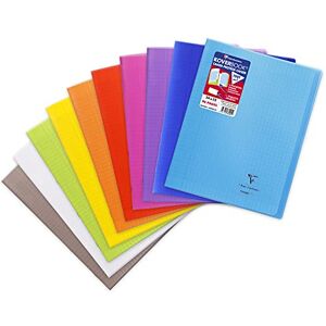Clairefontaine 981401C Un Cahier Agrafé Koverbook 24x32 cm 96 Pages Grands Carreaux Papier Blanc 90 g Couverture Polypro Couleur Aléatoire - Publicité Clairefontaine 981401C Un Cahier Agrafé Koverbook 24x32 cm 96 Pages Grands Carreaux Papier Blanc 90 g Couverture Polypro Couleur Aléatoire - Publicité