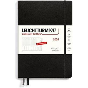 LEUCHTTURM1917 367853 Composition (B5) Agenda semainier 2024, avec carnet supplémentaire pour adresses et anniversaires, noir, allemand, 12 mois - Publicité LEUCHTTURM1917 367853 Composition (B5) Agenda semainier 2024, avec carnet supplémentaire pour adresses et anniversaires, noir, allemand, 12 mois - Publicité