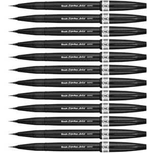 Pentel Arts Brush Sign Pen Artist SESF30C-NX, Lot de 12 Feutres pinceaux Pointe souple extra-fine, Gris - Publicité Pentel Arts Brush Sign Pen Artist SESF30C-NX, Lot de 12 Feutres pinceaux Pointe souple extra-fine, Gris - Publicité