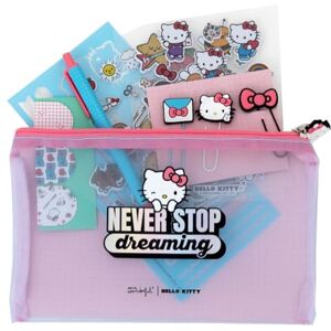 Mr. Wonderful Set d'écriture Hello Kitty 3 marque-pages magnétiques 3 Trombones 1 Stylo Blueue 1 Pochoir 4 Planches d’autocollants - Publicité Mr. Wonderful Set d'écriture Hello Kitty 3 marque-pages magnétiques 3 Trombones 1 Stylo Blueue 1 Pochoir 4 Planches d’autocollants - Publicité