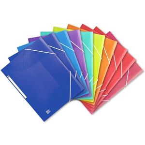 Oxford Lot de 10 chemises à élastiques A4 en plastique avec élastique 8 couleurs Rouge, orange, anis, menthe glacée, bleu clair, bleu foncé, violet, rose - Publicité Oxford Lot de 10 chemises à élastiques A4 en plastique avec élastique 8 couleurs Rouge, orange, anis, menthe glacée, bleu clair, bleu foncé, violet, rose - Publicité