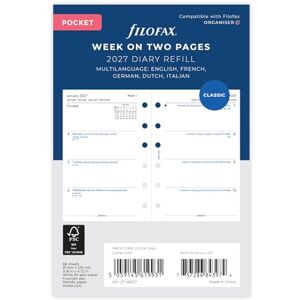 Filofax Agenda 2027 de poche semainier sur 2 pages 5 langues 27-68227 - Publicité Filofax Agenda 2027 de poche semainier sur 2 pages 5 langues 27-68227 - Publicité