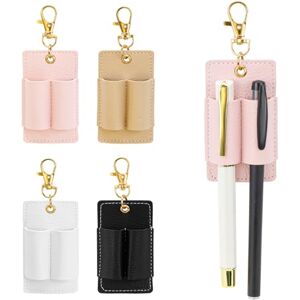 LELE LIFE Lot de 4 porte-stylos double pour cordon, clip stylo anti-perte pour bobine de badge rétractable et cordon tour de cou, porte-clés de poche en cuir synthétique pour infirmière, greffier, 4 - Publicité LELE LIFE Lot de 4 porte-stylos double pour cordon, clip stylo anti-perte pour bobine de badge rétractable et cordon tour de cou, porte-clés de poche en cuir synthétique pour infirmière, greffier, 4 - Publicité