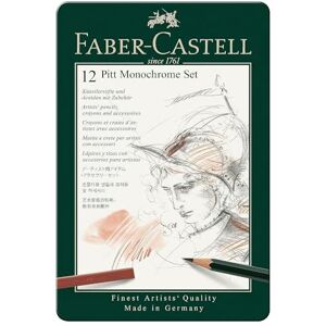 Faber-Castell Set Pitt Monochrome tin of 12 (112975) - Publicité Faber-Castell Set Pitt Monochrome tin of 12 (112975) - Publicité