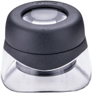 Carson VersaLoupe loupe sur pied d’un grossissement de 10x avec fonction de réglage focal et base transparente en verre acrylique (LH-30) - Publicité Carson VersaLoupe loupe sur pied d’un grossissement de 10x avec fonction de réglage focal et base transparente en verre acrylique (LH-30) - Publicité