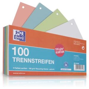 Oxford Lot de 100 bandes intercalaires en carton 190 g/m² – 4 couleurs - Publicité Oxford Lot de 100 bandes intercalaires en carton 190 g/m² – 4 couleurs - Publicité