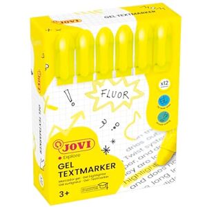 Jovi NEON Gel Marker, Boîte de 12 surligneurs, Couleur Jaune, Ne dessèche pas, Ne tache pas l'écriture et ne traverse pas le papier, Sans gluten - Publicité Jovi NEON Gel Marker, Boîte de 12 surligneurs, Couleur Jaune, Ne dessèche pas, Ne tache pas l'écriture et ne traverse pas le papier, Sans gluten - Publicité