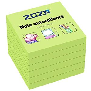 ZCZN Lot de 6 blocs de 80 feuilles de notes autocollantes Vert 76 x 76 mm - Publicité ZCZN Lot de 6 blocs de 80 feuilles de notes autocollantes Vert 76 x 76 mm - Publicité