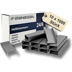 S&S-Shop 10 000 agrafes de agrafeuse 24/6 standard galvanisé gris - Publicité S&S-Shop 10 000 agrafes de agrafeuse 24/6 standard galvanisé gris - Publicité