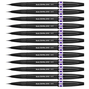 Pentel Arts Brush Sign Pen Artist SESF30C-VX, Lot de 12 Feutres pinceaux Pointe souple extra-fine, Violet - Publicité Pentel Arts Brush Sign Pen Artist SESF30C-VX, Lot de 12 Feutres pinceaux Pointe souple extra-fine, Violet - Publicité