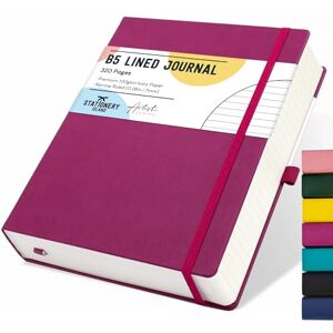 STATIONERY ISLAND B5 Carnet de Notes, Carnet Ligné Épais de 320 Pages, Journal Ligné avec Couverture Rigide de 100gsm pour Écrire, Travailler, Étudier, Agenda,Baies - Publicité STATIONERY ISLAND B5 Carnet de Notes, Carnet Ligné Épais de 320 Pages, Journal Ligné avec Couverture Rigide de 100gsm pour Écrire, Travailler, Étudier, Agenda,Baies - Publicité