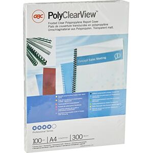 GBC Lot de 100 Plats de couverture PolyClearView A4 Transparent mat givré 300 microns Recyclable Finition premium Réf. IB386848 - Publicité GBC Lot de 100 Plats de couverture PolyClearView A4 Transparent mat givré 300 microns Recyclable Finition premium Réf. IB386848 - Publicité
