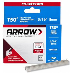 Arrow 031063 505SS1 Boîte de 1000 Agrafes 8 mm pour Agrafeuse T50 - Publicité Arrow 031063 505SS1 Boîte de 1000 Agrafes 8 mm pour Agrafeuse T50 - Publicité