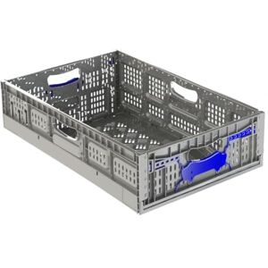 Denox Boîte pliante rainurée NE 6412 – 600 x 400 x 120 mm – Gris – Résistante, Empilable et Pratique - Publicité Denox Boîte pliante rainurée NE 6412 – 600 x 400 x 120 mm – Gris – Résistante, Empilable et Pratique - Publicité