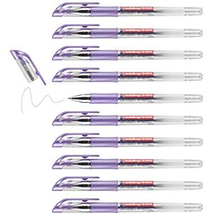 Edding 2185 Roller à Encre Gel Violet Métallisé 10 Stylos 0,7 mm Pour Écrire, Dessiner, Mandalas, Bullet Journals - Publicité Edding 2185 Roller à Encre Gel Violet Métallisé 10 Stylos 0,7 mm Pour Écrire, Dessiner, Mandalas, Bullet Journals - Publicité