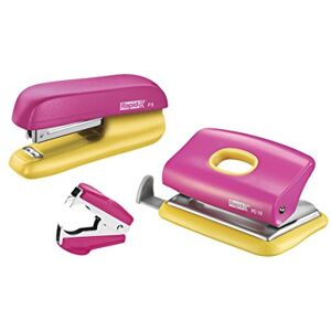Rapid Funky Agrafeuses manuelles Set scolaire complet agrafeuse+perforateur+ôte-agrafes Rose/Jaune Rose/Jaune Lot de 1 - Publicité Rapid Funky Agrafeuses manuelles Set scolaire complet agrafeuse+perforateur+ôte-agrafes Rose/Jaune Rose/Jaune Lot de 1 - Publicité