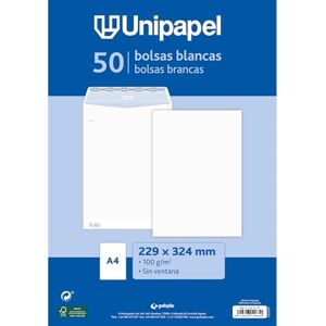 Unipapel Lot de 50 enveloppes en papier blanches 100 g 229 x 324 mm Type sac Bande autocollante en silicone Autodesk Ouverture supérieure FSC Documents A4 sans plis - Publicité Unipapel Lot de 50 enveloppes en papier blanches 100 g 229 x 324 mm Type sac Bande autocollante en silicone Autodesk Ouverture supérieure FSC Documents A4 sans plis - Publicité