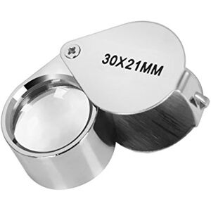 Prochive Loupe 30 x 21 mm Pliable Verre Grossissant pour Bijoutier Horloger Bijoux 30 Fois de Agrandissement Argent - Publicité Prochive Loupe 30 x 21 mm Pliable Verre Grossissant pour Bijoutier Horloger Bijoux 30 Fois de Agrandissement Argent - Publicité