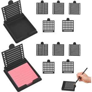 TNTGMG Lot de 2 pochoirs de notes autocollantes avec 10 pochoirs, 10,8 x 9 x 1,5 cm, en plastique, pour lignes de notes, réutilisables, pour bureau et maison, noir - Publicité TNTGMG Lot de 2 pochoirs de notes autocollantes avec 10 pochoirs, 10,8 x 9 x 1,5 cm, en plastique, pour lignes de notes, réutilisables, pour bureau et maison, noir - Publicité