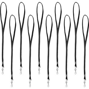 Karteo 10 x Lanyard noir tour de cou pour clés avec mousqueton pour porte-cartes d’identité Badge nominatif ou clé - Publicité Karteo 10 x Lanyard noir tour de cou pour clés avec mousqueton pour porte-cartes d’identité Badge nominatif ou clé - Publicité