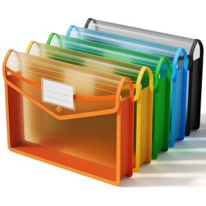 ThinkTex A4 Pochette Plastique, 5 Pièces Organisateur sans Séparateur, Transparentes, Fermeture à Bouton, Pression, Multicolore pour Fournitures Bureaux Voyage - Publicité ThinkTex A4 Pochette Plastique, 5 Pièces Organisateur sans Séparateur, Transparentes, Fermeture à Bouton, Pression, Multicolore pour Fournitures Bureaux Voyage - Publicité