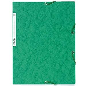 Exacompta Réf. 55503E Carton de 25 chemises à élastiques pochettes 3 rabats en carte lustrée 400 g/m2 dimensions 24 x 32 cm pour documents au format A4 couleur vert - Publicité Exacompta Réf. 55503E Carton de 25 chemises à élastiques pochettes 3 rabats en carte lustrée 400 g/m2 dimensions 24 x 32 cm pour documents au format A4 couleur vert - Publicité