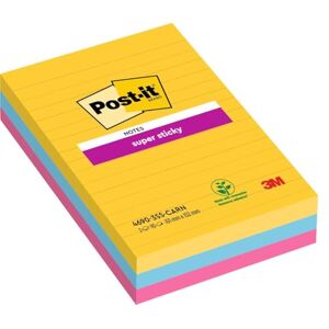 Post-It Notes Autocollantes Super Sticky, Grand Format, Lignées, 3 Blocs 101 mm x 152 mm, 90 Feuilles par Bloc Feuillets Super Adhésifs pour Prise de Notes, Listes de Tâches et Rappels - Publicité Post-It Notes Autocollantes Super Sticky, Grand Format, Lignées, 3 Blocs 101 mm x 152 mm, 90 Feuilles par Bloc Feuillets Super Adhésifs pour Prise de Notes, Listes de Tâches et Rappels - Publicité