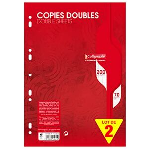 Clairefontaine Calligraphe 5615AMZC Lot de 2 Paquets de Copies Doubles Perforées sous film (une Marque de ) A4 21x29,7 cm 200 Pages Grands Carreaux Papier 70 g - Publicité Clairefontaine Calligraphe 5615AMZC Lot de 2 Paquets de Copies Doubles Perforées sous film (une Marque de ) A4 21x29,7 cm 200 Pages Grands Carreaux Papier 70 g - Publicité