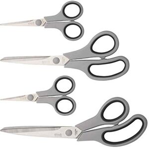 Home Creation Soft Touch Lot de 4 paires de ciseaux en acier inoxydable pour droitiers et gauchers Gris - Publicité Home Creation Soft Touch Lot de 4 paires de ciseaux en acier inoxydable pour droitiers et gauchers Gris - Publicité