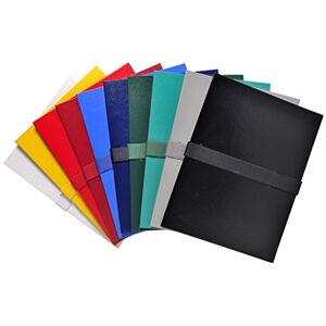 Exacompta Réf. 2640E Carton de 10 chemises à dos extensible balacron fermeture par sangle auto-agrippante/scratch capacité 1000 feuilles dim 24x32 cm pour format A4 10 couleurs assorties - Publicité Exacompta Réf. 2640E Carton de 10 chemises à dos extensible balacron fermeture par sangle auto-agrippante/scratch capacité 1000 feuilles dim 24x32 cm pour format A4 10 couleurs assorties - Publicité