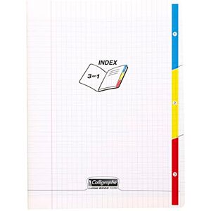 Clairefontaine Calligraphe 18228C Un Cahier Agrafé 3 Index Incolore (une Marque de ) 24x32 cm 96 Pages Grands Carreaux Papier Blanc 90 g Couverture Polypro Transparent - Publicité Clairefontaine Calligraphe 18228C Un Cahier Agrafé 3 Index Incolore (une Marque de ) 24x32 cm 96 Pages Grands Carreaux Papier Blanc 90 g Couverture Polypro Transparent - Publicité