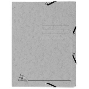 Exacompta Réf. 55423E 1 chemise à élastiques imprimée pochette 3 rabats en carte lustrée 355 g/m2 dimensions 24 x 32 cm pour documents au format A4 couleur gris - Publicité Exacompta Réf. 55423E 1 chemise à élastiques imprimée pochette 3 rabats en carte lustrée 355 g/m2 dimensions 24 x 32 cm pour documents au format A4 couleur gris - Publicité